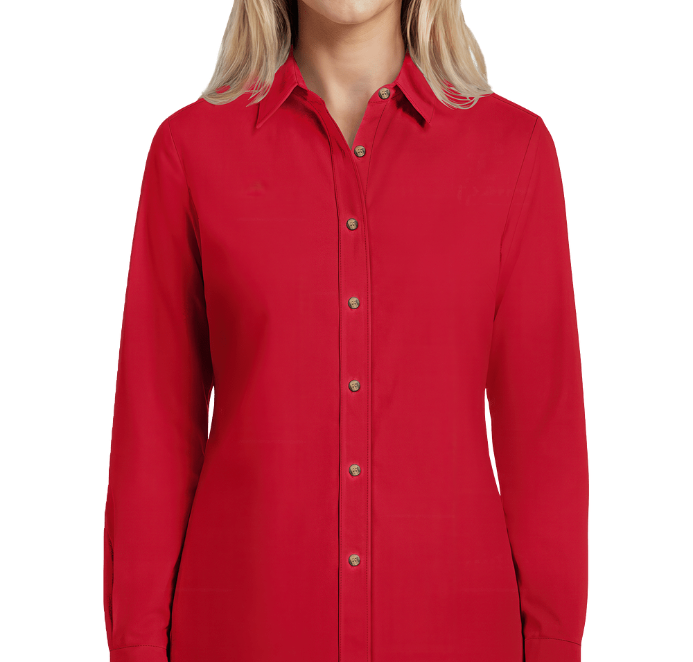 Blue Generation Women's Scotchgard Long Sleeve Dress Shirt - Embroidered-default