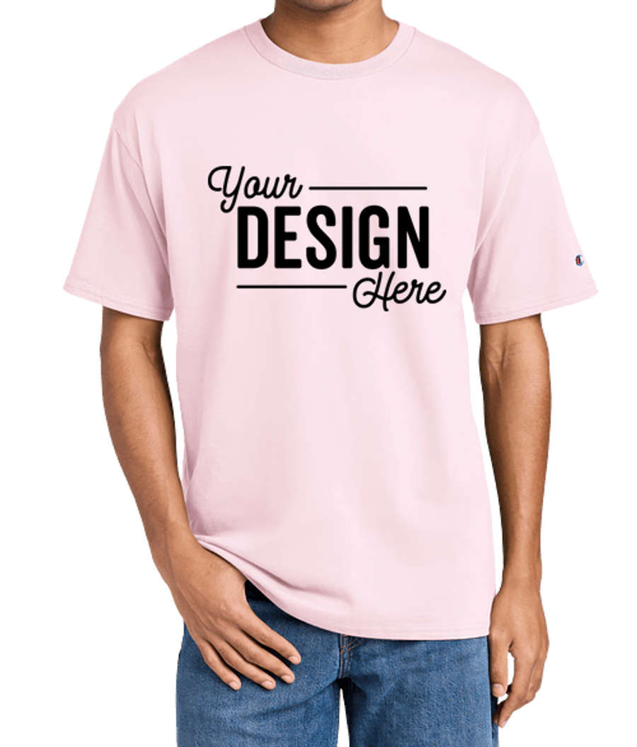 Champion Midweight Crewneck Jersey T-shirt in Lilac Pink