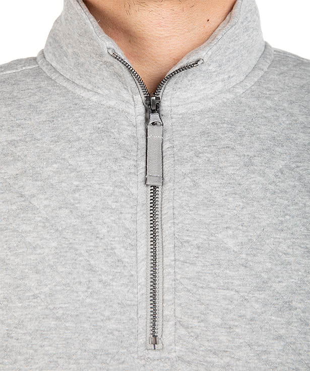 Charles River Franconia Quarter Zip Sweatshirt - Faux Leather Patch