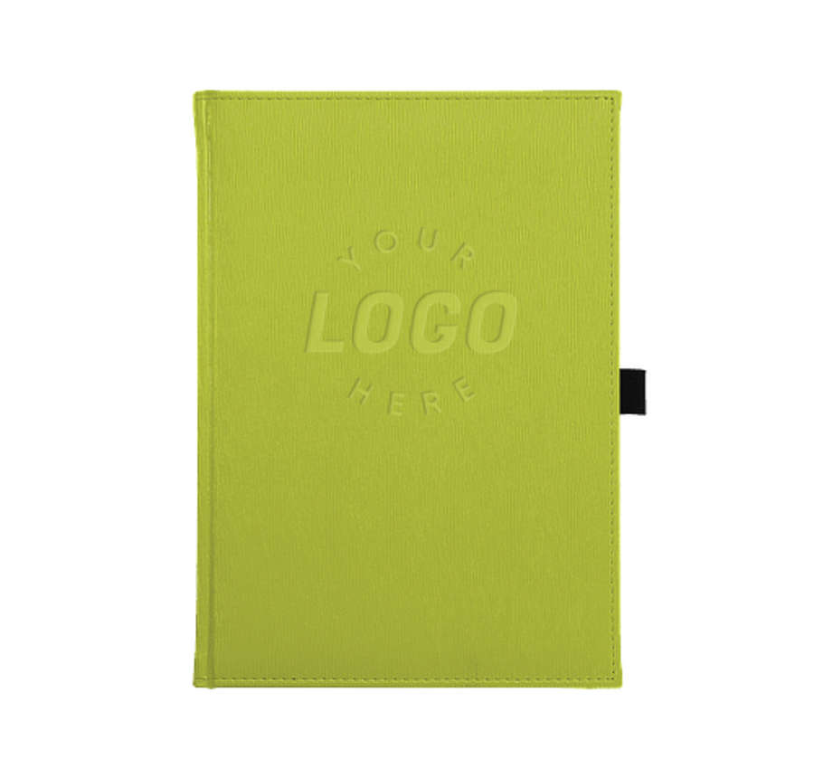 JournalBooks ® Debossed Pedova BrightWave Large Hard Cover Notebook in Lime