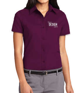 Port Authority Women's Short Sleeve Easy Care Shirt - Color: Deep Berry