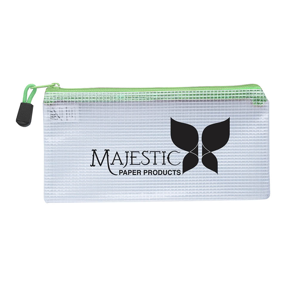 Clear Mesh Zippered Pencil Pouch