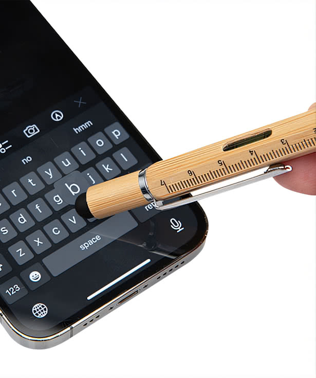 Bamboo Multi-Function Tool Ballpoint Pen (black ink)