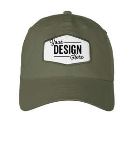 Ahead Largo Washed Twill Baseball Hat with White Hexagon Patch - Color: Olive