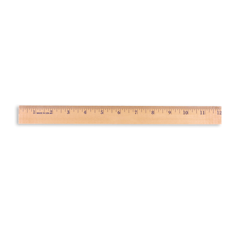 12" Clear Lacquer Wood English Scale Ruler-default