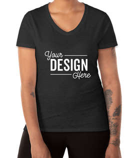 Hanes Women's Perfect-T Tri-Blend V-Neck T-shirt - Color: Black Triblend