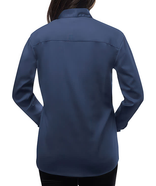 Blue Generation Women's Stretch Poplin 3/4 Sleeve Dress Shirt