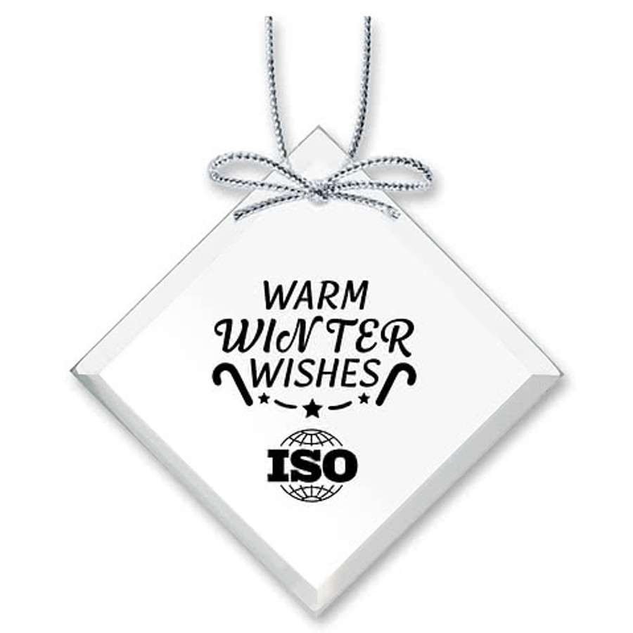 Crystal Square Ornament in Clear