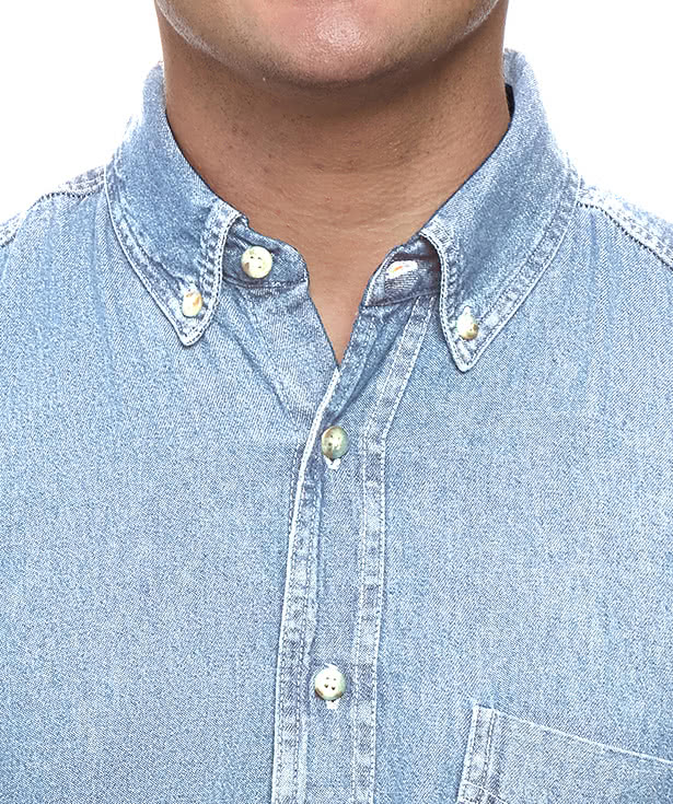 Blue Generation Pocket Long Sleeve Denim Shirt