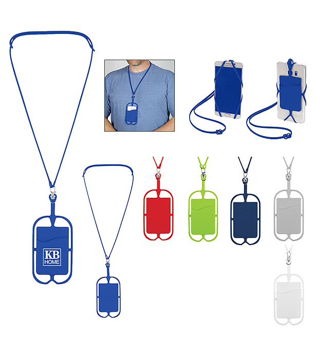 Silicone Lanyard with Phone Holder & Wallet