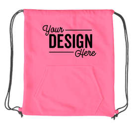 Port & Company Sweatshirt Drawstring Bag - Color: Neon Pink