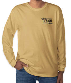 Comfort Colors 100% Cotton Long Sleeve T-Shirt - Embroidered - Color: Mustard