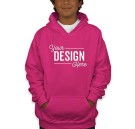 Gildan Youth Midweight 50/50 Pullover Hoodie - Color: Heliconia