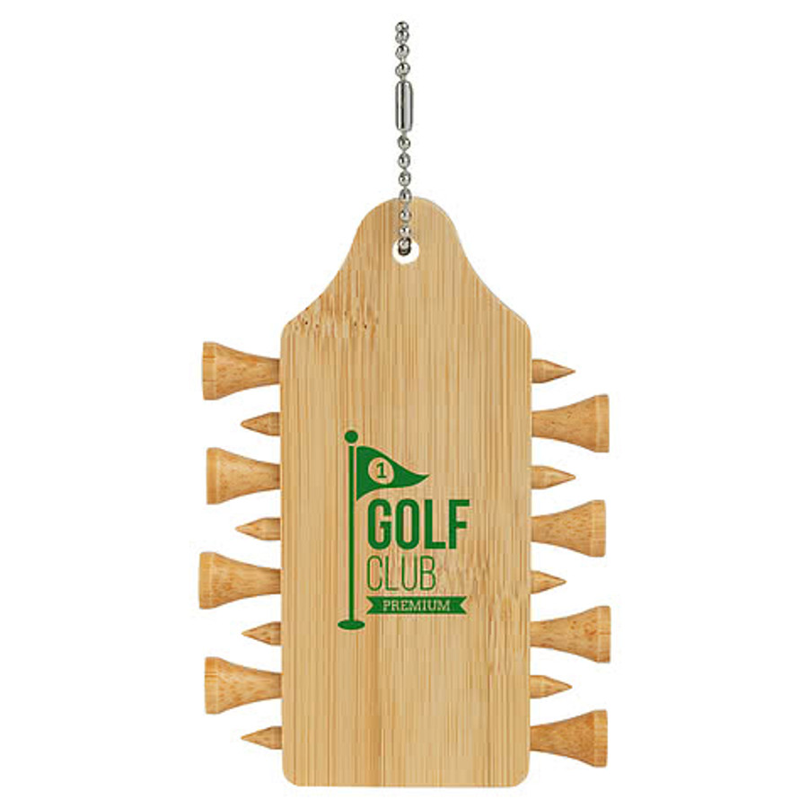 Bamboo Golf Tee Pack with Holder in NATURAL