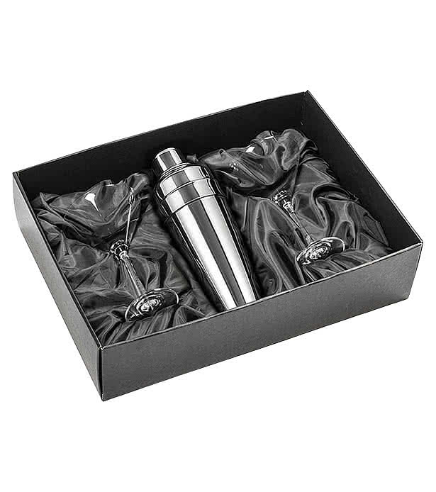 Laser Engraved Milano Stainless Steel Cocktail Shaker