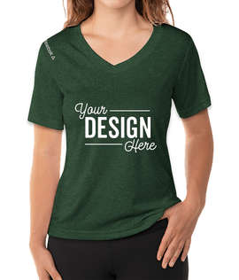 Reebok Women's Heather V-Neck Performance Shirt - Color: Forest Heather