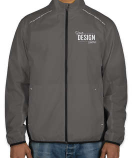 Port Authority Reflective Running Full Zip Jacket - Color: Grey Steel / Deep Black