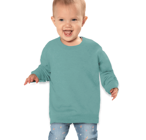 Rabbit Skins Toddler Fleece Crewneck Sweatshirt in Saltwater