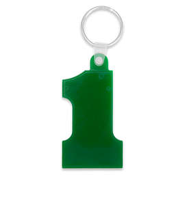 Number One Shaped Keychain - Color: Translucent Green