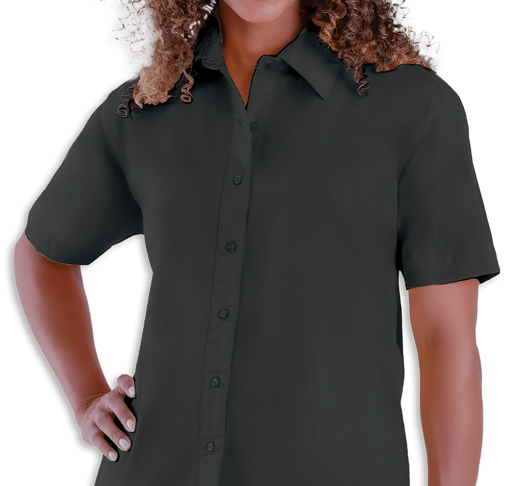 Blue Generation Women's Value Short Sleeve Poplin Dress Shirt - Embroidered-default