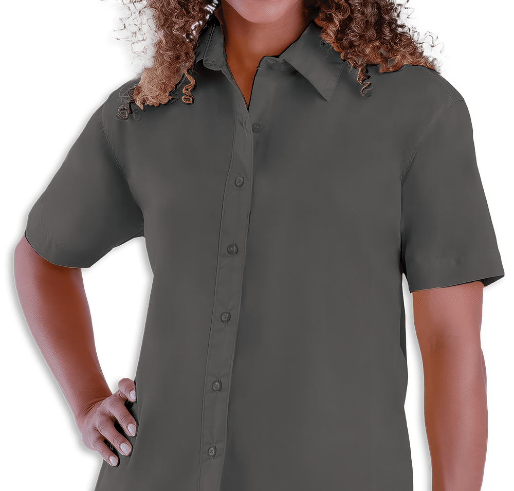 Blue Generation Women's Value Short Sleeve Poplin Dress Shirt - Embroidered-default