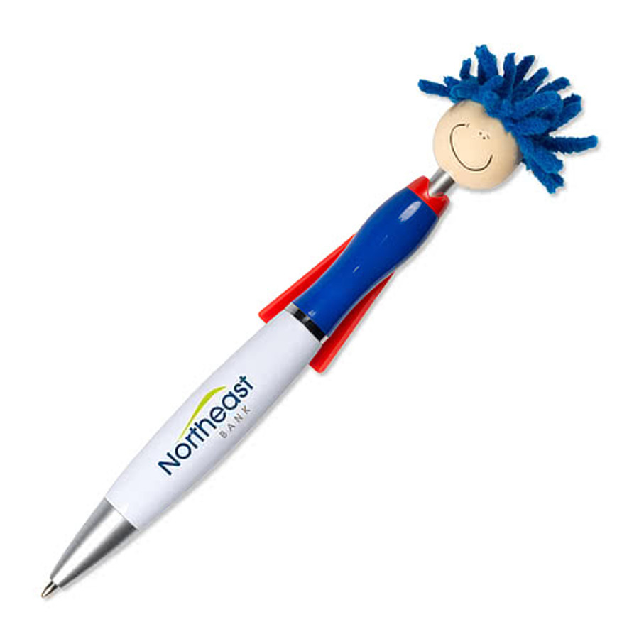 MopToppers Superhero Ballpoint Pen (black ink) in Blue