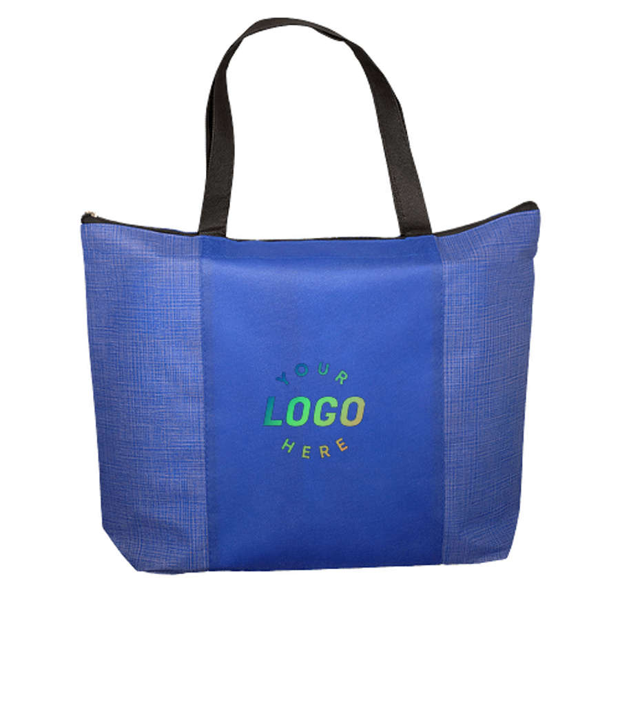 Tonal Non-Woven Zippered Trade Show Tote Bag in BLUE-REFLEX