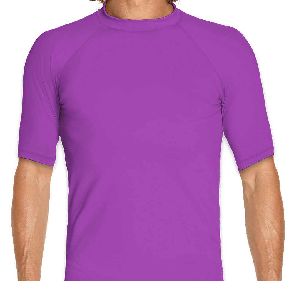 Wet Effect Short Sleeve Rash Guard Shirt-default