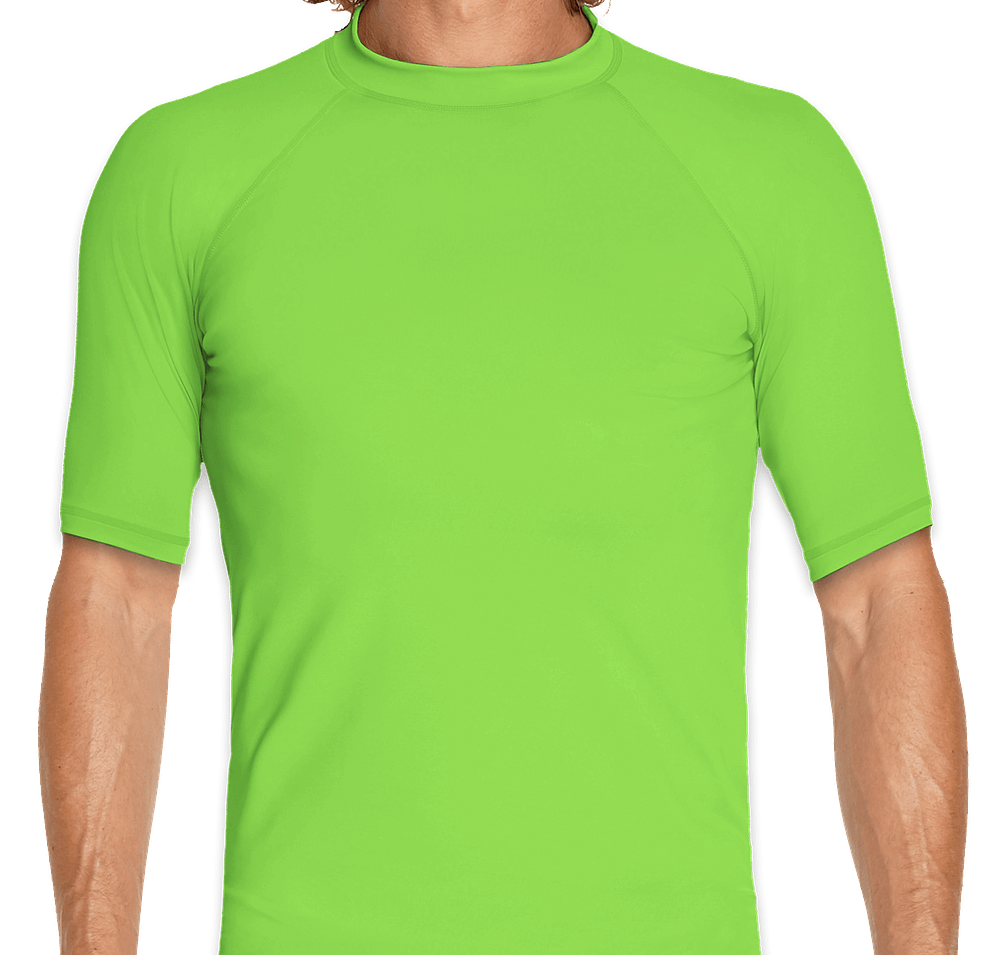 Wet Effect Short Sleeve Rash Guard Shirt-default