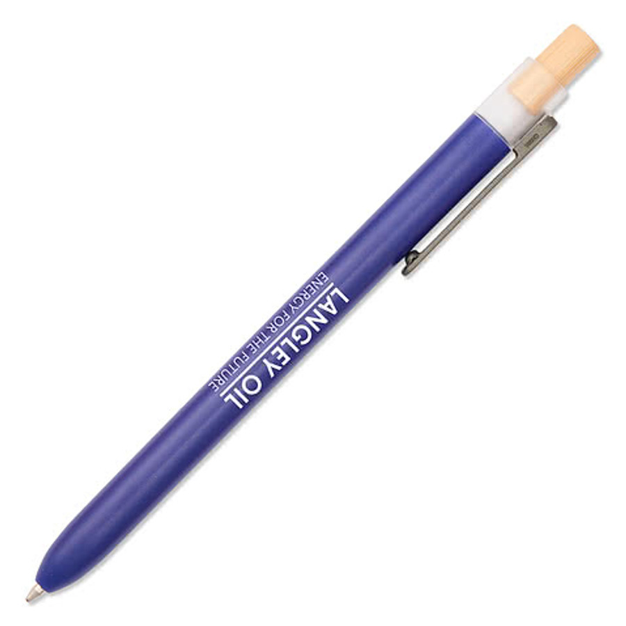Full Color Paige Ocean Bound Recycled Gel Pen (blue ink) in White