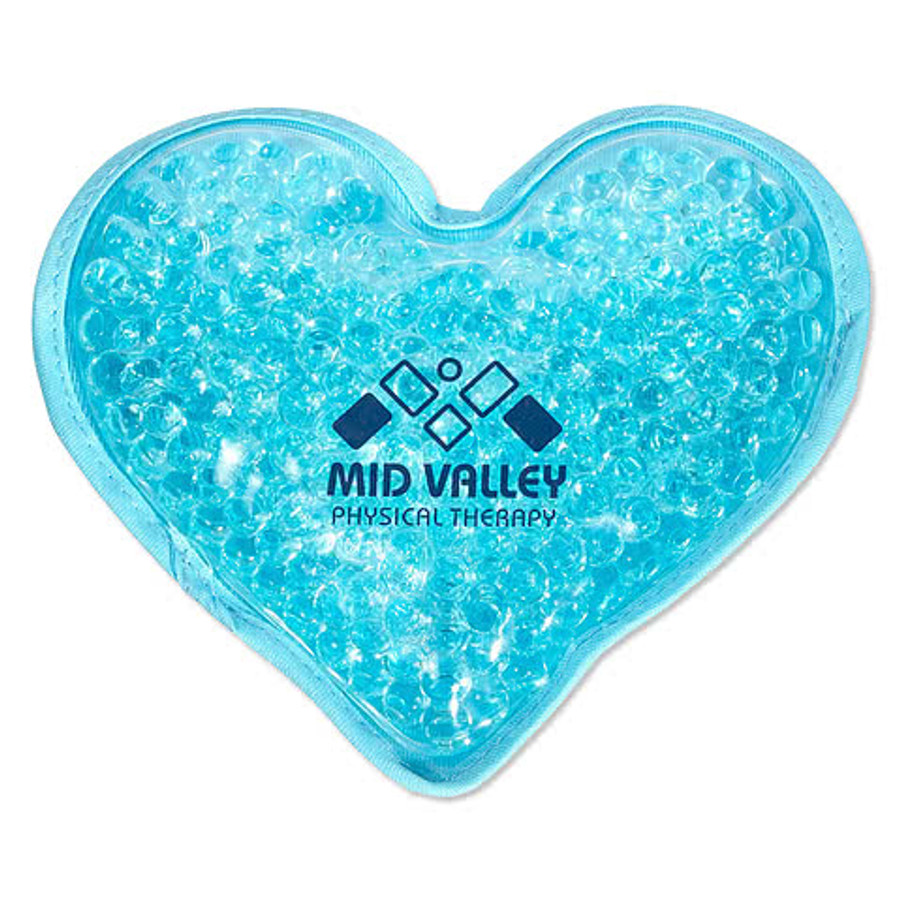 Plush Heart Aqua Pearls Hot/Cold Pack in Pastel Pink