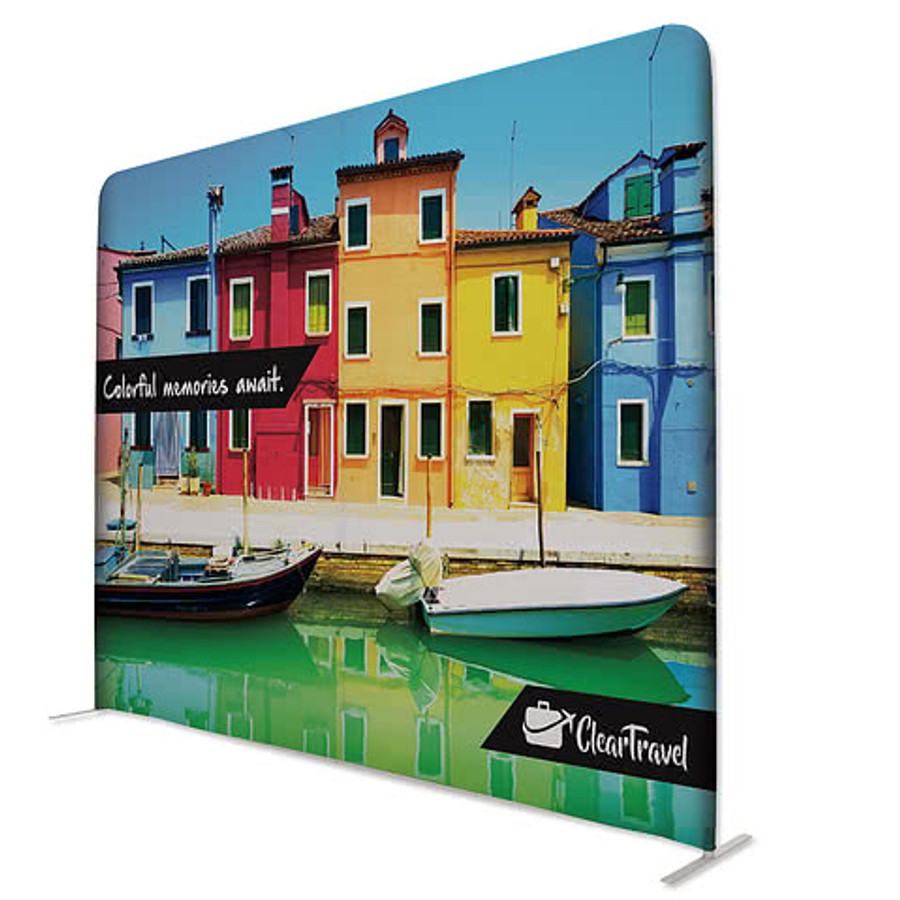 Full Color 115.5" x 91.25" Eurofit Straight Wall Display Kit in Athletic Gold