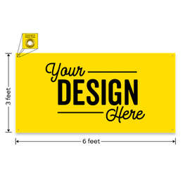 Full Color 6' x 3' Vinyl Banner - Color: Yellow