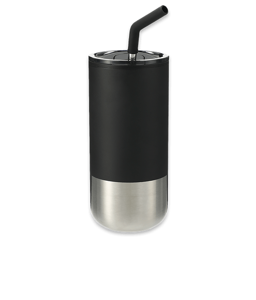 Laser Engraved 16 oz. Lagom Insulated Tumbler with Straw in Black