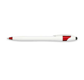 Cougar Gel Stylus Pen (black ink) - Color: White / Red Trim