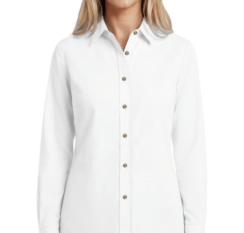 Blue Generation Women's Scotchgard Treated Twill Long Sleeve Dress Shirt-default