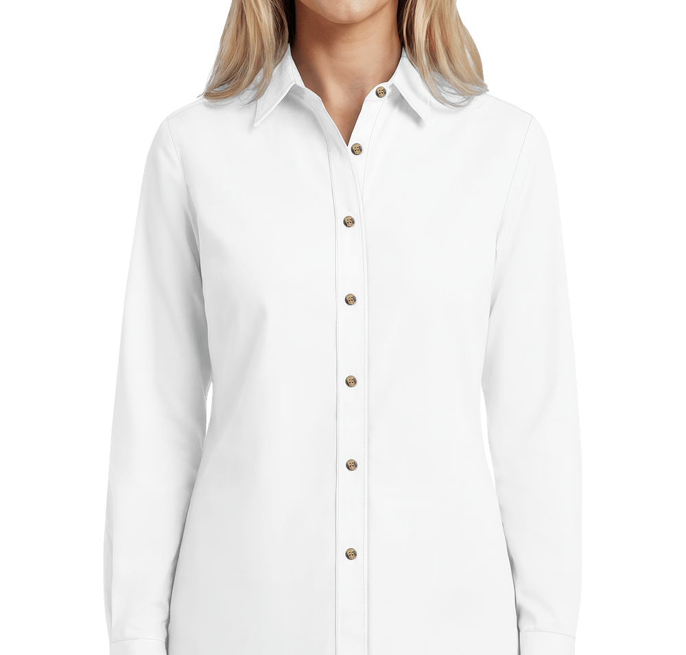 Blue Generation Women's Scotchgard Long Sleeve Dress Shirt - Printed-default