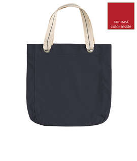 Port Authority Garment Washed Cotton Canvas Contrast Tote Bag - Color: Navy