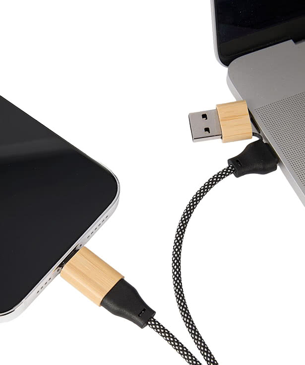 FSC Bamboo 5-in-1 100W Laptop Charging Cable