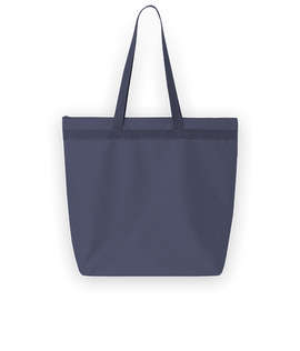 Large Recycled Poly Zippered Tote Bag - Color: Navy