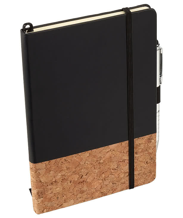 Debossed Lucca Cork Hard Cover Notebook