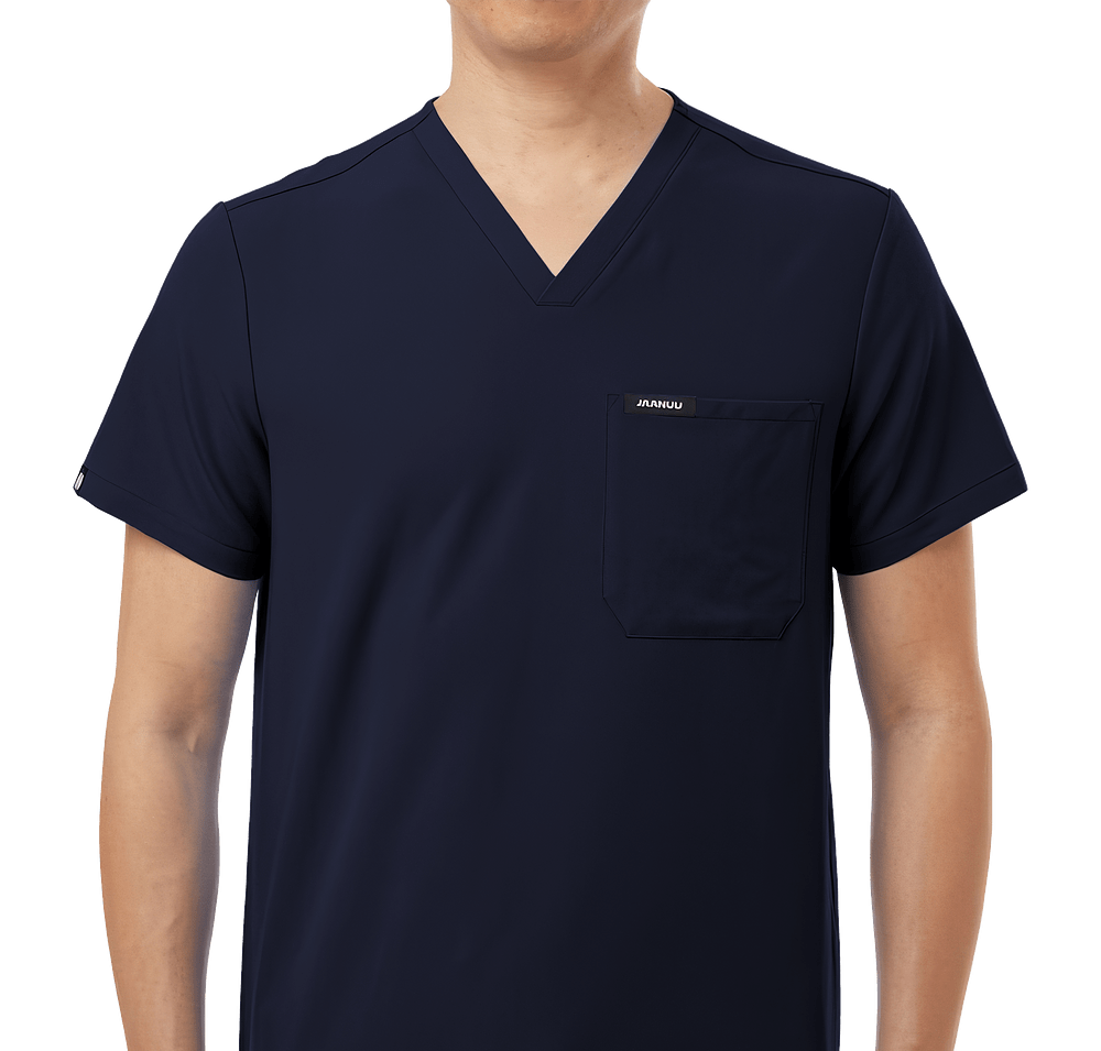 Jaanuu Holmes Everyday One-Pocket V-Neck Scrub Top - Embroidered-default