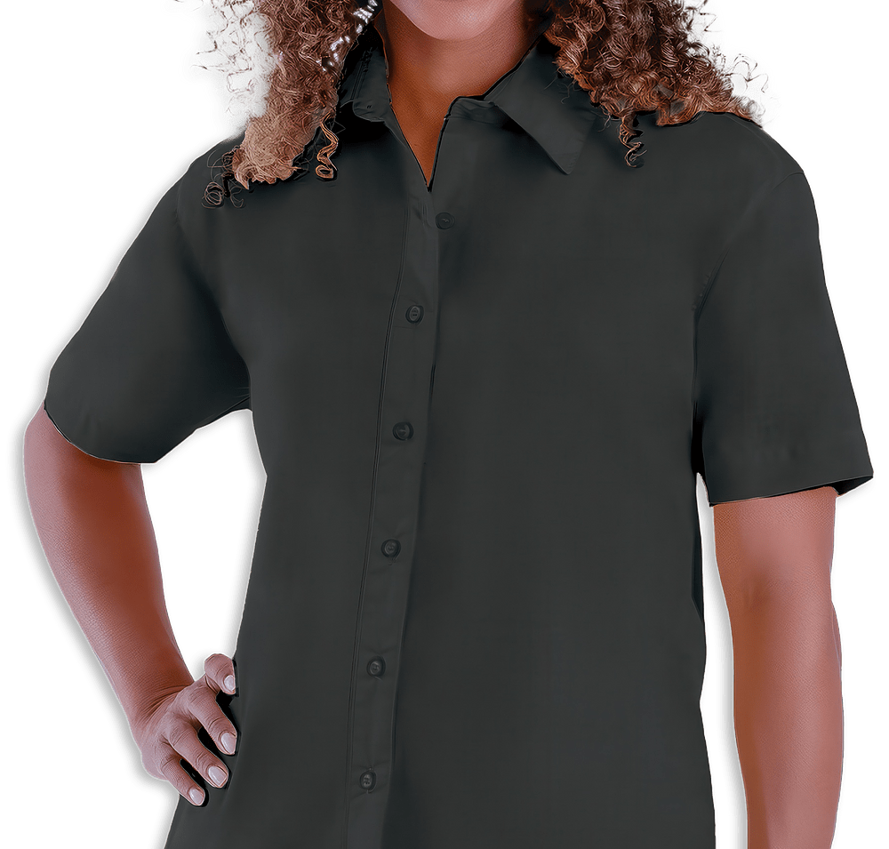 Blue Generation Women's Value Short Sleeve Poplin Dress Shirt - Printed-default