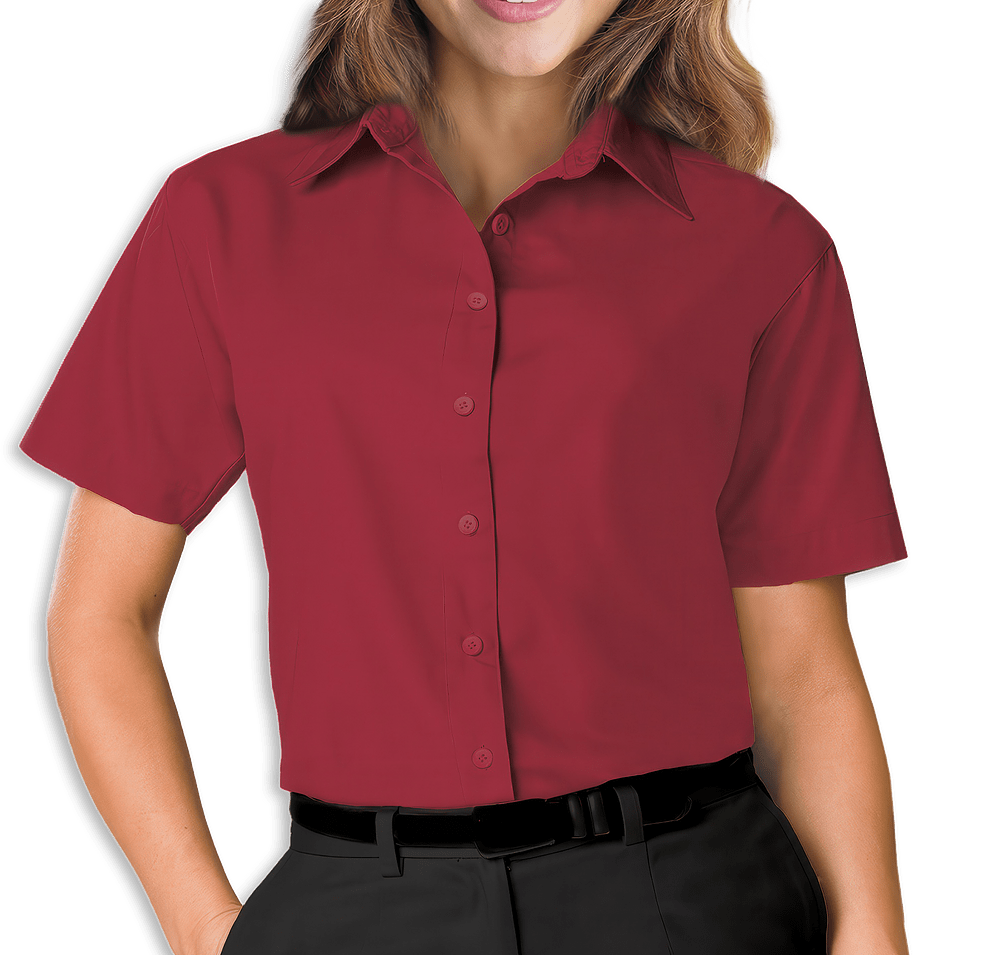 Blue Generation Women's Value Short Sleeve Poplin Dress Shirt - Printed-default