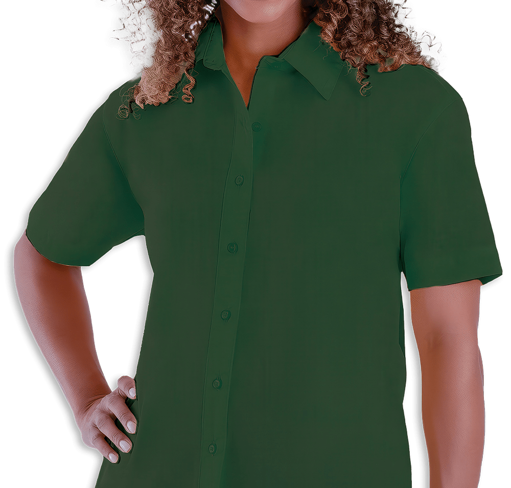 Blue Generation Women's Value Short Sleeve Poplin Dress Shirt - Printed-default
