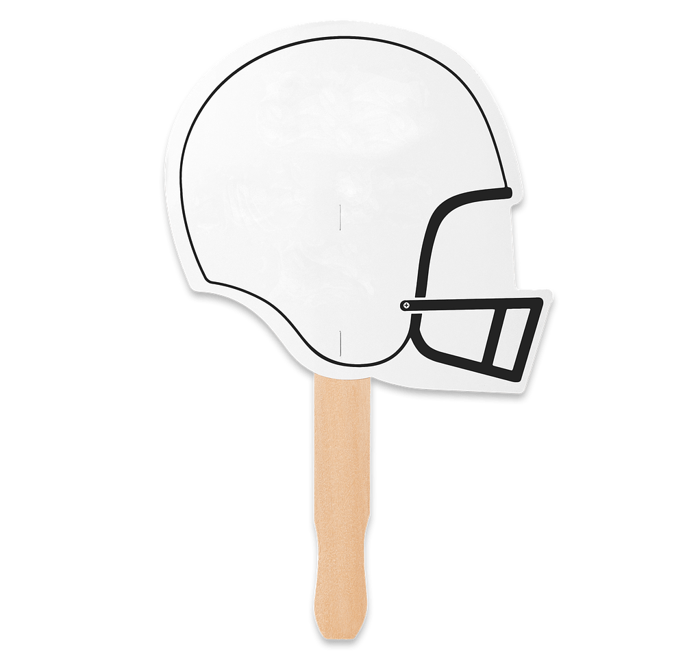 Full Color Helmet Shaped Hand Fan-default