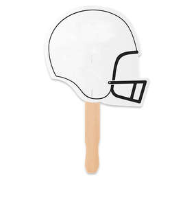 Full Color Helmet Shaped Hand Fan - Color: Black