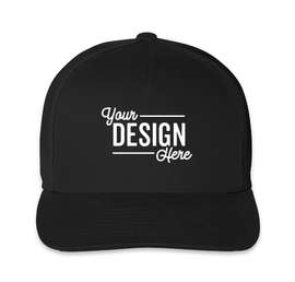 Pacific Headwear Five-Panel Snapback Trucker Hat - Embroidered - Color: Black / Black