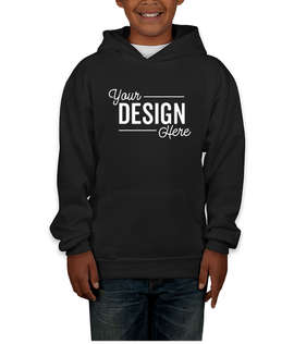 Hanes Youth EcoSmart 50/50 Pullover Hoodie - Color: Black