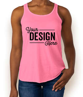 Bella + Canvas Women's Flowy Racerback Tank - Color: Neon Pink